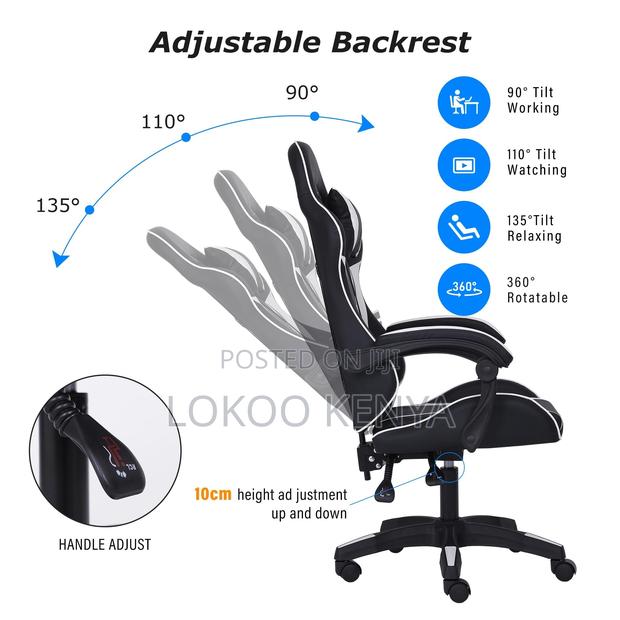 Office Chair ; Adjustable Height 360 Rotating Gaming - thumbnail 11