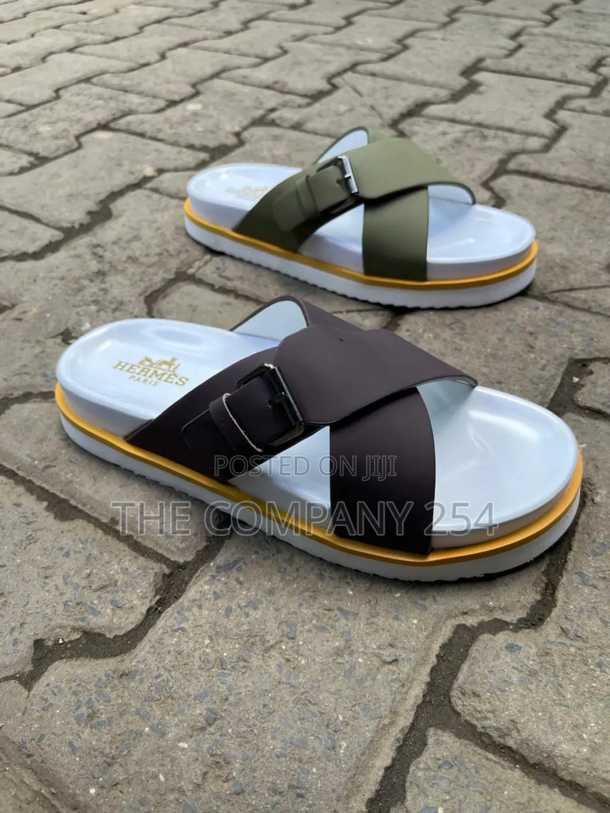 Quality Casual Leather Designer Men Open Slide Shoes