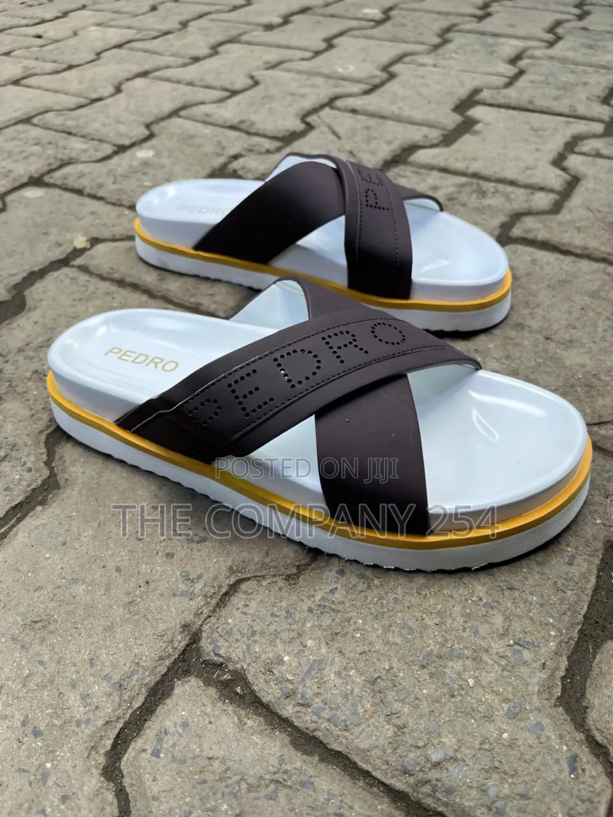 Quality Casual Leather Designer Men Open Slide Shoes