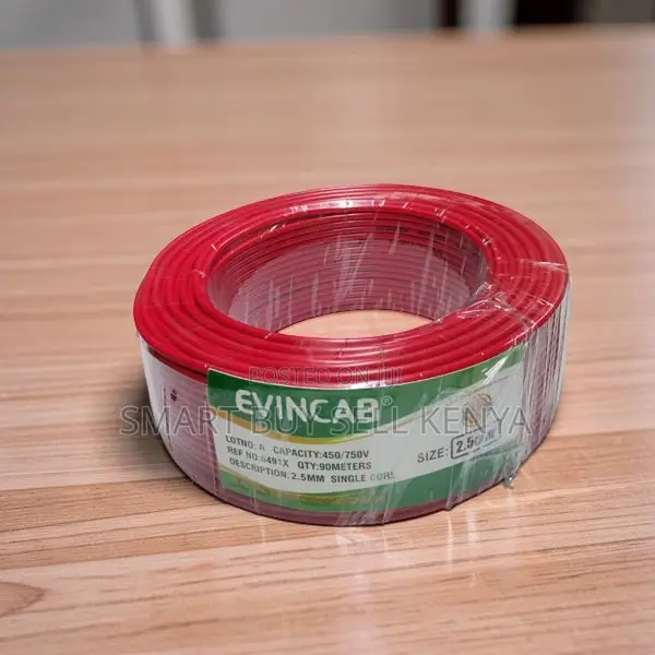 Evin Red 2.5mm Single Core Solid Copper Indoor Electrical Wiring Cable