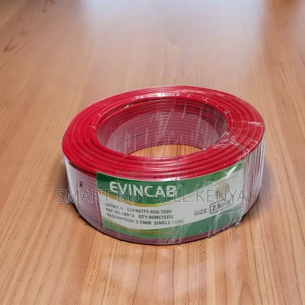 Evin Durable Red 2.5mm Single Core Solid Wire Electrical Wiring Cable