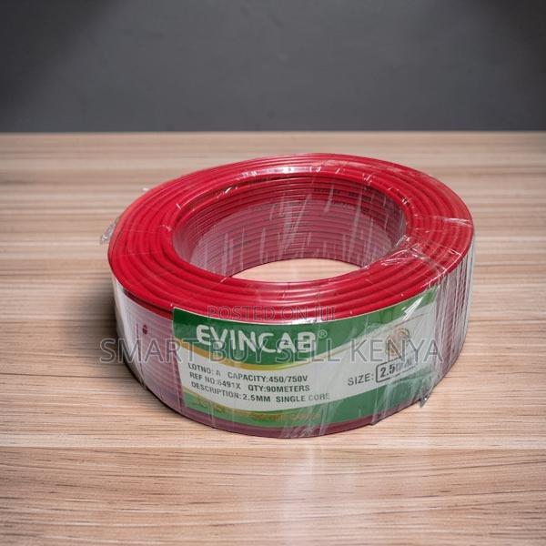 Evin Reliable Red 2.5mm Single Core Solid Copper Wiring Cable - main view