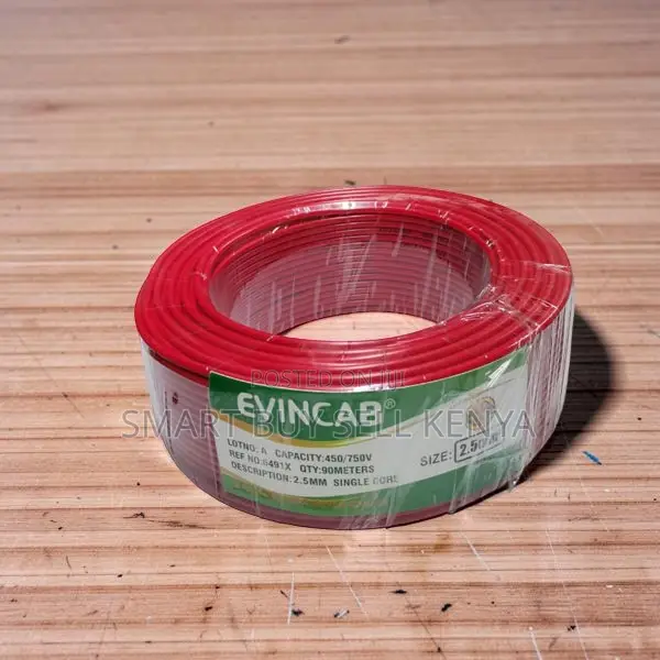Evin Red 2.5mm Single Core Solid Copper Wire Indoor Wiring Cable