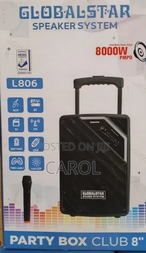 Globalstar Portable Club 8 Inches Trolley Portable Speaker
