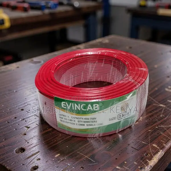 Evin Red 2.5mm Single Core Solid Copper Cable Electrical Wiring