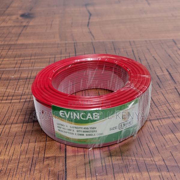 Evin Quality Assured Red 2.5mm Single Core Solid Wiring Cable - main view