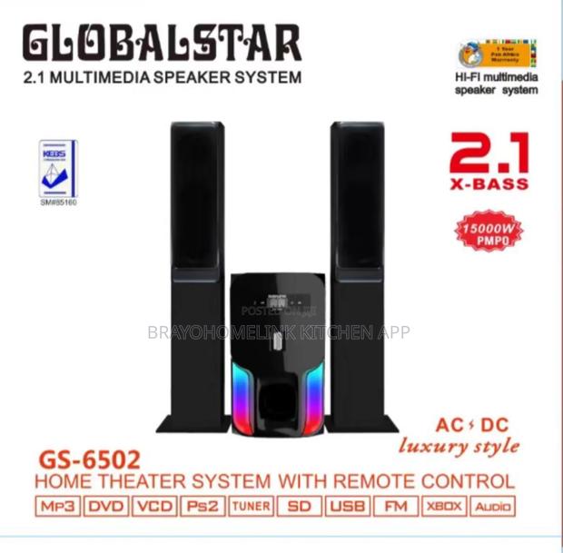 2.1ch Gs-6502 Home Theater System With Remote Control Tall Boy Woofer