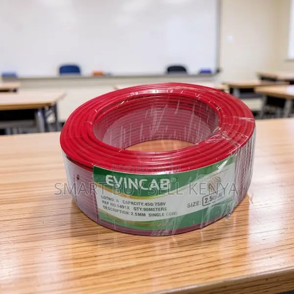 Evin Thick Insulated Red 2.5mm Single Core Solid Wiring Cable