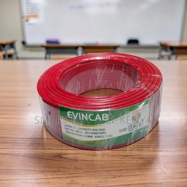 Evin Low Smoke Red 2.5mm Single Core Solid Wiring Cable