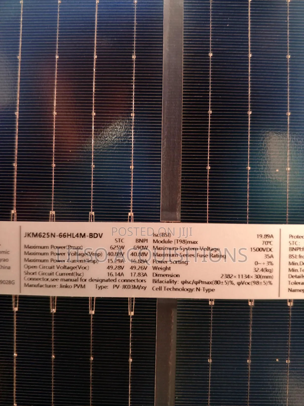 625w Bifacial Solar Panel – Jinko Solar
