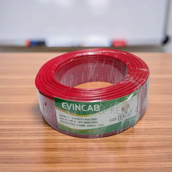 Evin Long Lasting Red 2.5mm Single Core Solid Wiring Cable