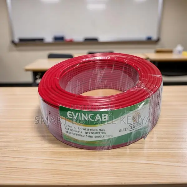 Evin Weather Resistant Red 2.5mm Single Core Solid Wire Wiring Cable
