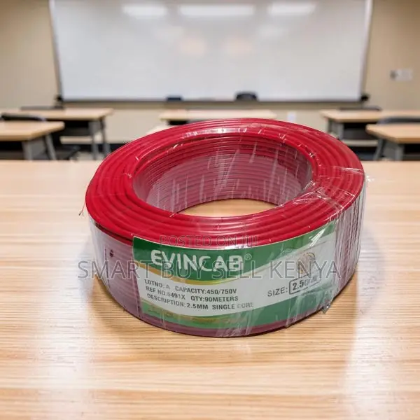Evin Oil Resistant Red 2.5mm Single Core Solid Wiring Cable