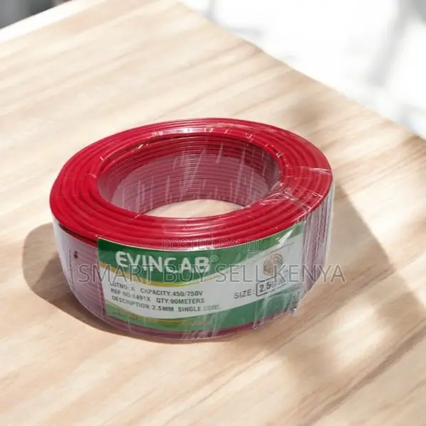 Evin Easy Install Red 2.5mm Single Core Solid Wiring Electrical Cable