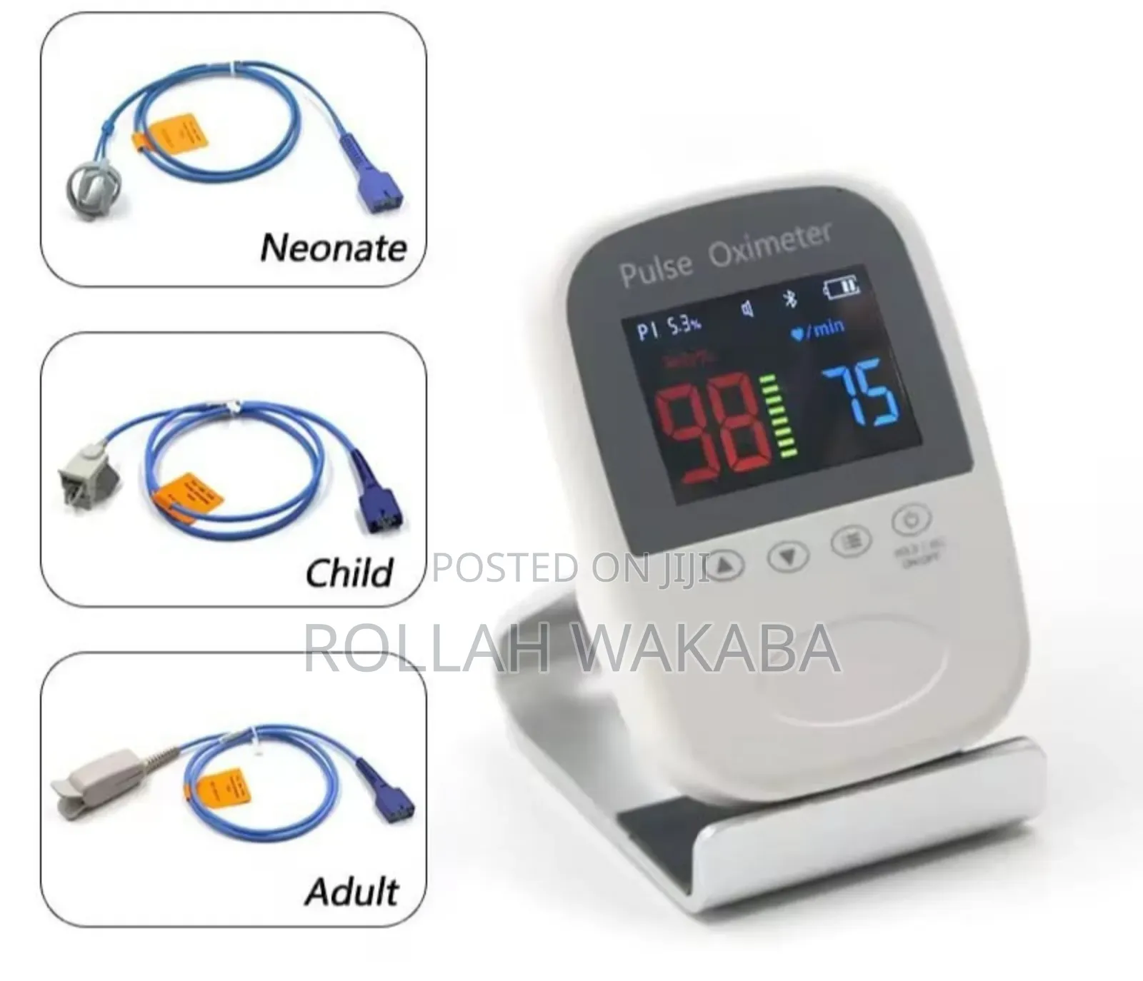 Hand Held Pulse Oximeter With 3 Probes
