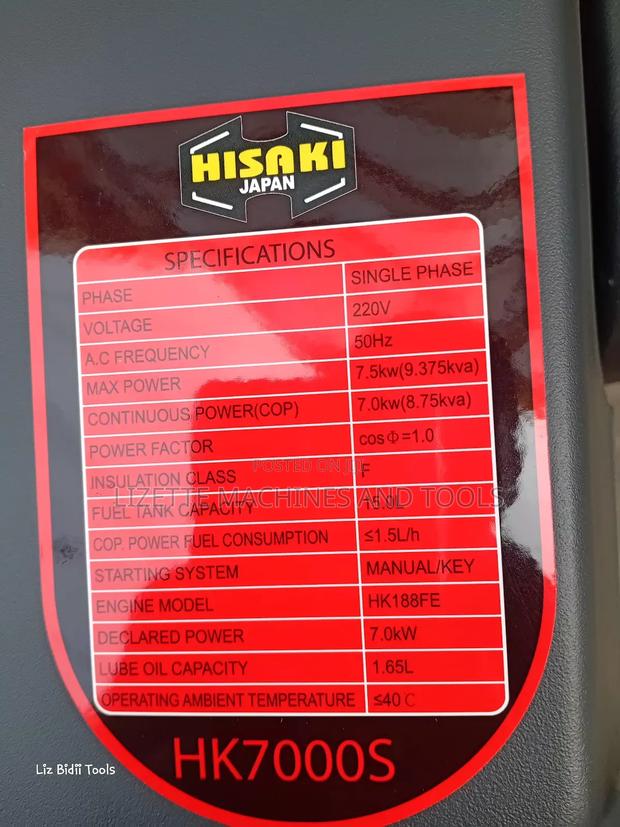 Hisaki 9.3kva Diesel Generator Single Phase- Keystart - thumbnail 2