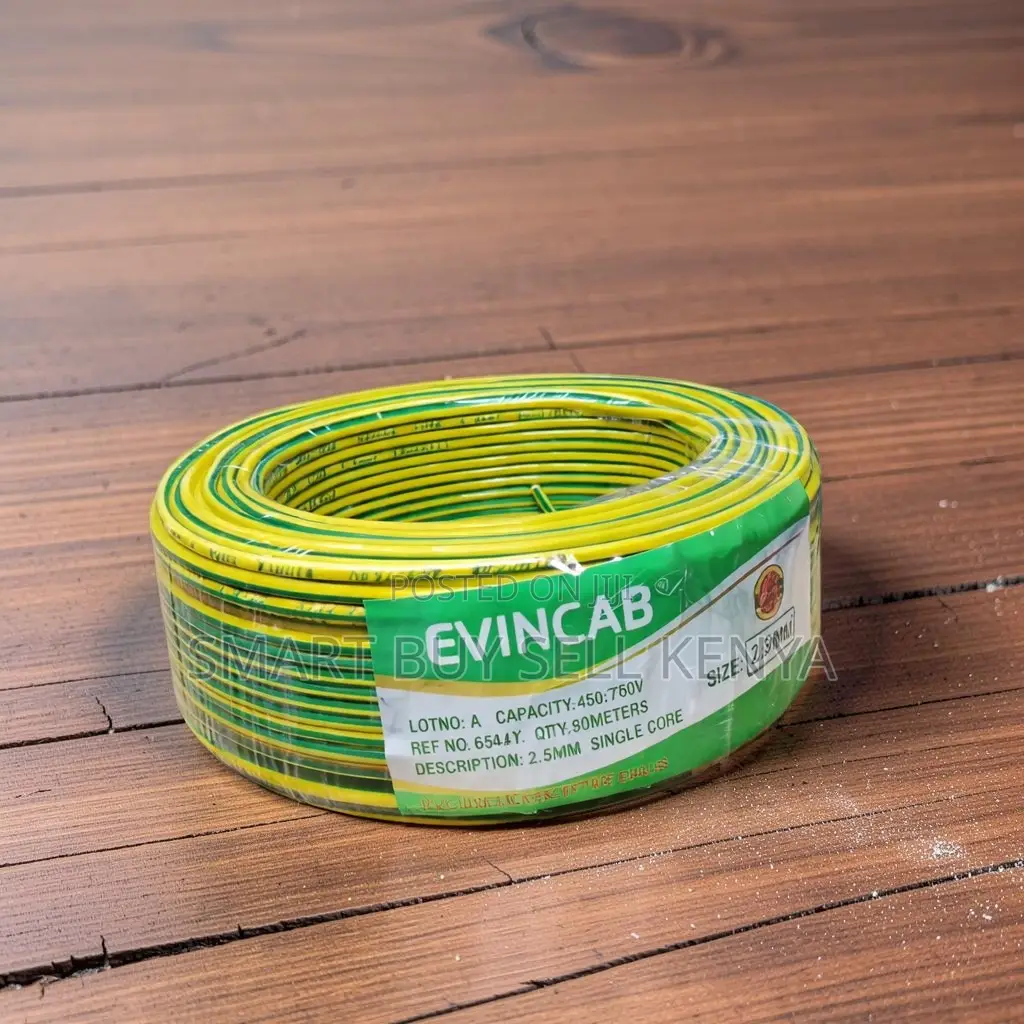 Evin Yellow Green 2.5mm Single Core Solid Copper Indoor Wiring Cable
