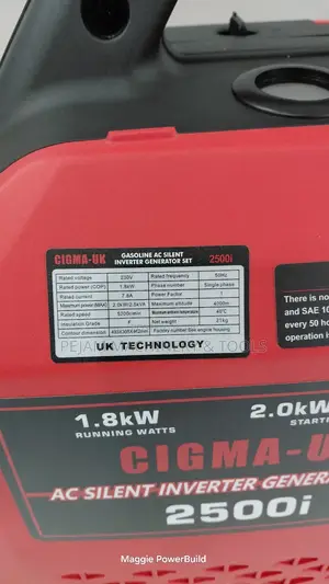 2kw/2.5kva Cigma Uk Ac Super Silent Inverter Generator
