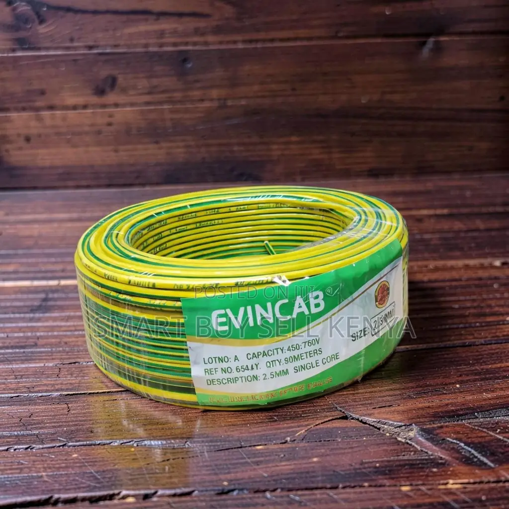 Evin Reliable Yellow Green 2.5mm Single Core Copper Wiring Cable