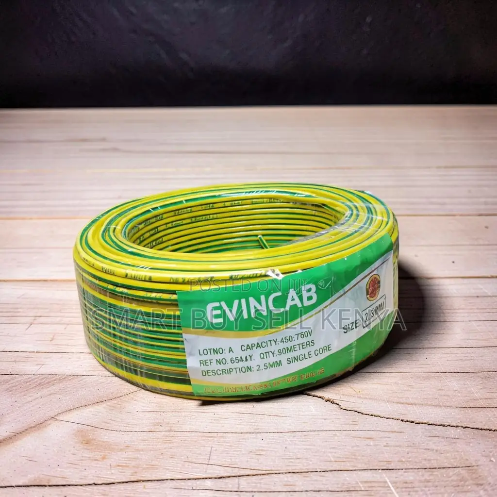Evin Quality Assured Yellow Green 2.5mm Single Core Wiring Cable