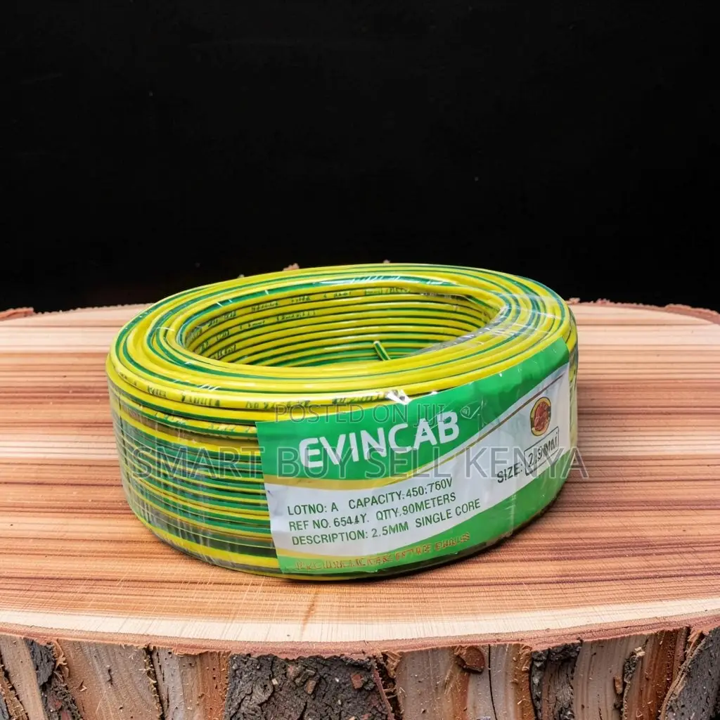 Evin Uv Resistant Yellow Green 2.5mm Single Core Copper Wiring Cable