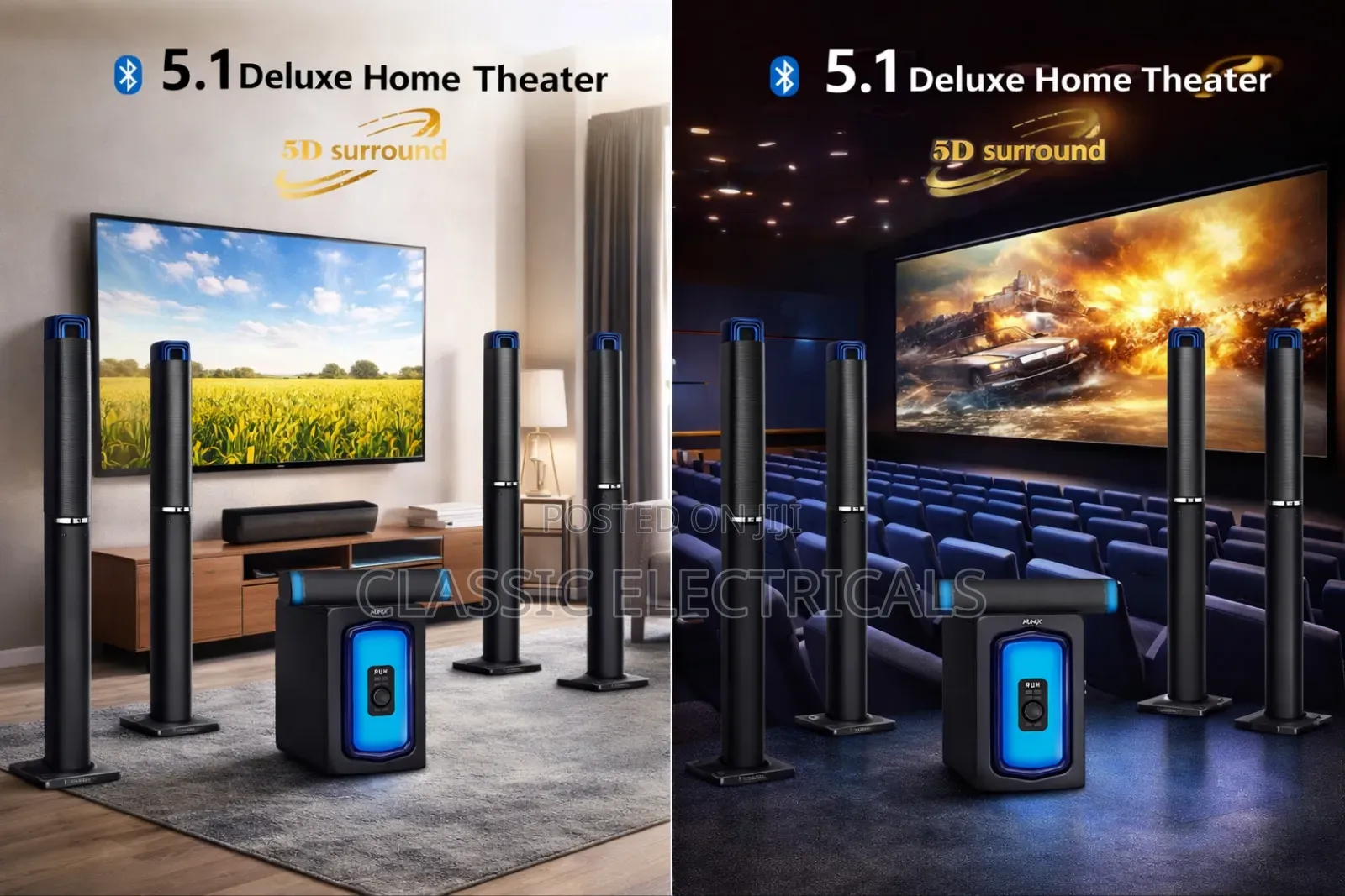 Nunix 5.1ch Deluxe Home Theater System Super Music System-Nu Woofer