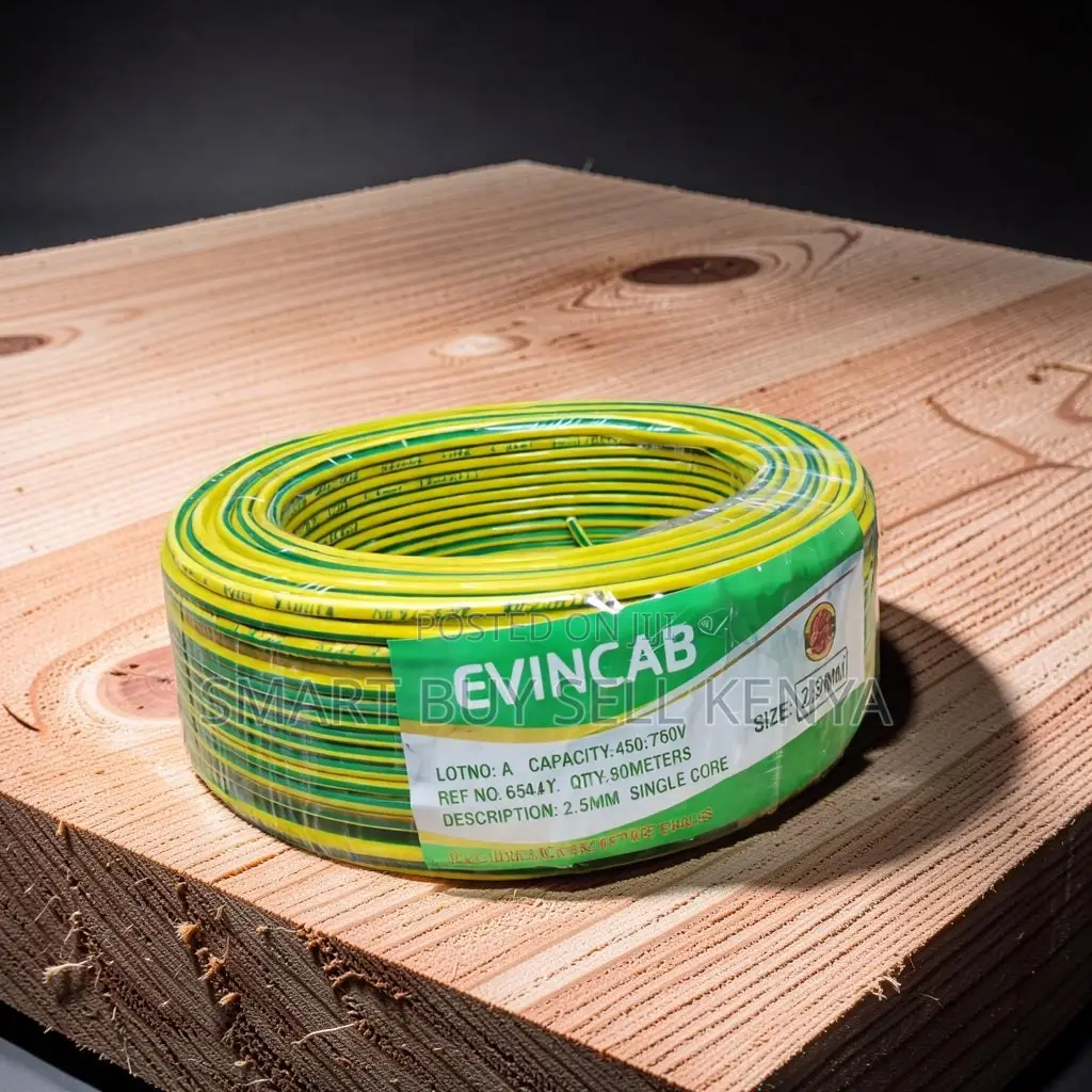 Evin Shock Proof Yellow Green 2.5mm Single Core Copper Wiring Cable