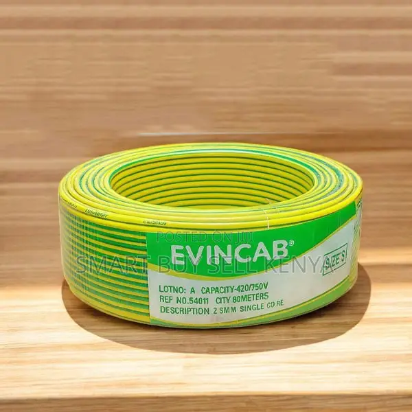Evin Thick Insulated Yellow Green 2.5mm Single Core Wiring Cable