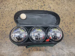Set Of 3 Aluminium Boules Balls In A Bag