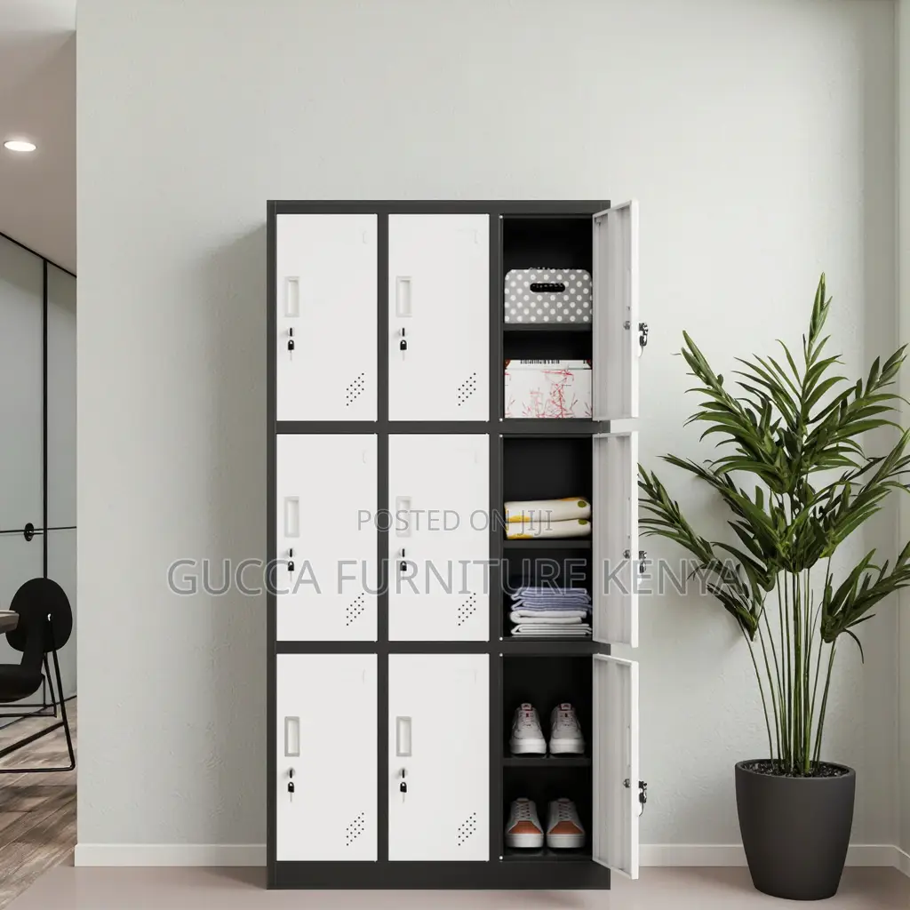 9-locker Metallic Gym Storage Cabinet