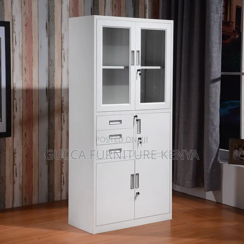 2-door Glass Front File Cabinet With Safe
