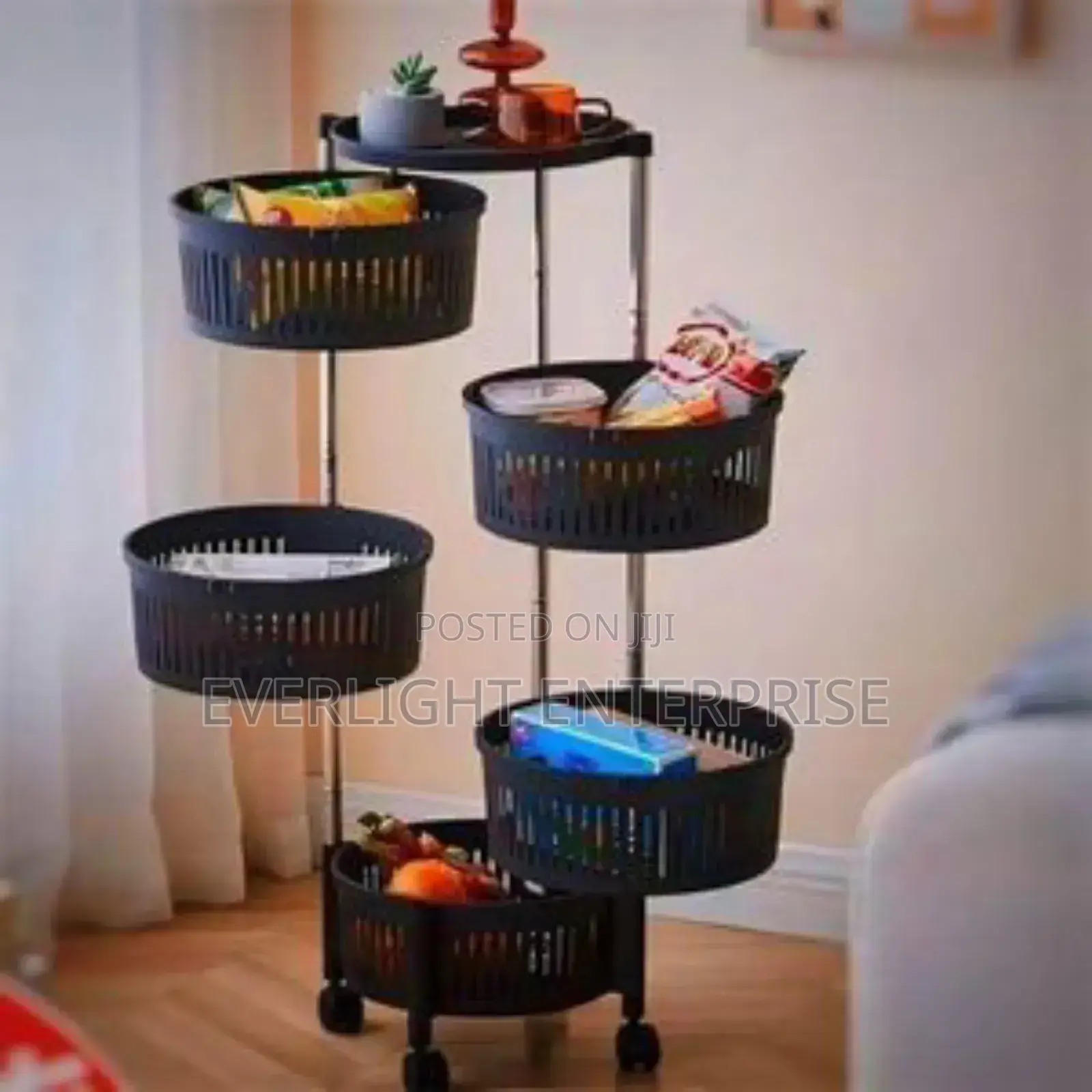 Fruit Rack 5 Tier Black