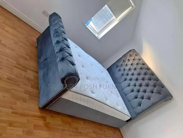 5x6 Chic Grey Chesterfield Bed - Free Delivery - main view