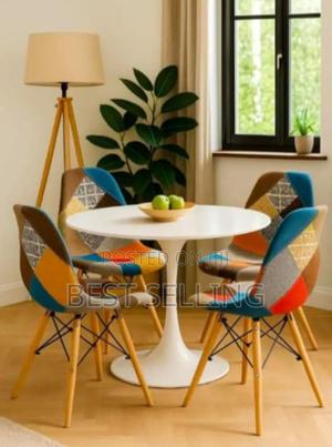 Classic White Round Table and Chairs - main view