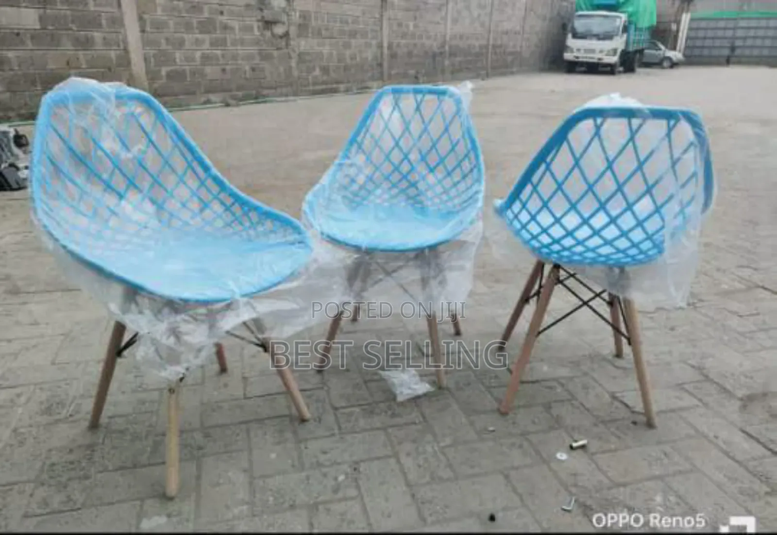 Blue Mesh Eames Chairs