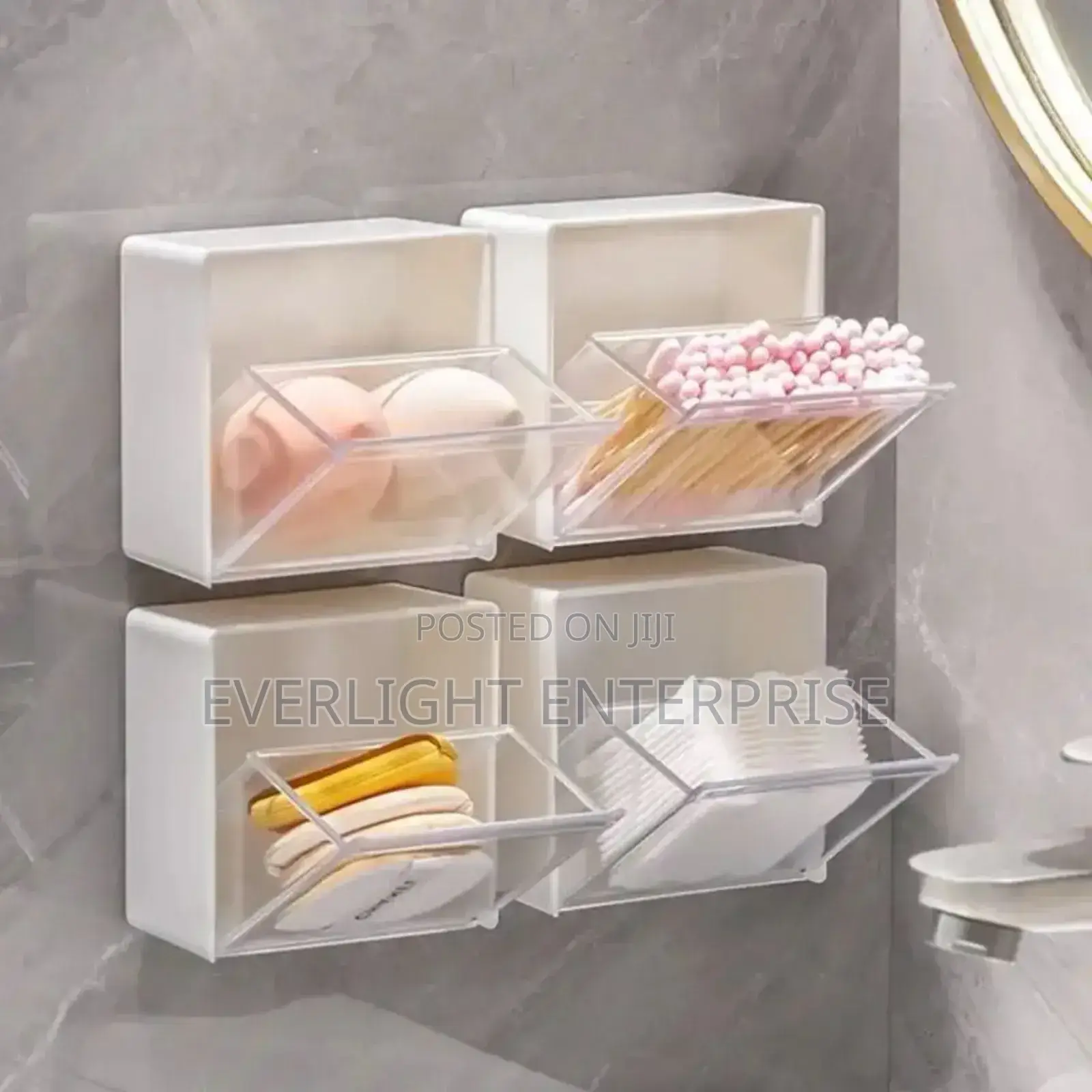 Plastic Wall Mounted Storage Box Dustproof Bathroom Organizer