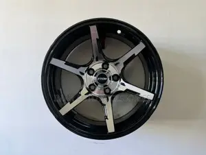 15-Inch 4-Hole Black Silver Rims | Stylish Durable Alloy Wheels