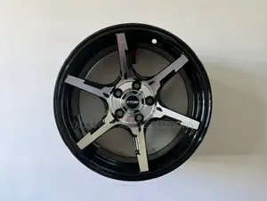 15-Inch 4-Hole Black Silver Rims | Stylish Durable Alloy Wheels