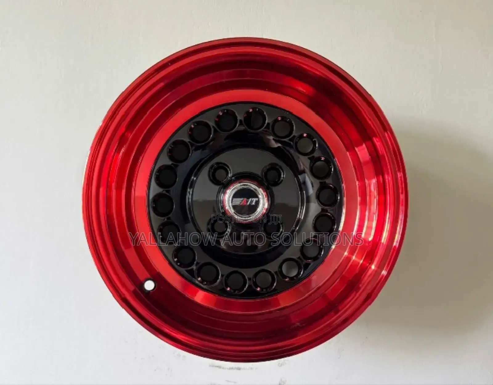 14-Inch Offset Rims | Stylish Red Alloy Wheels for Cars