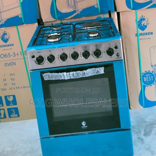 Euroken 3+1 Gas Cooker 60*65 With Double Heater Oven Auto Ignition