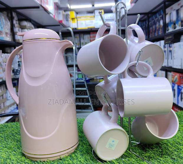 Breakfast Set Elegant 7pc Breakfast Flask Mug Set