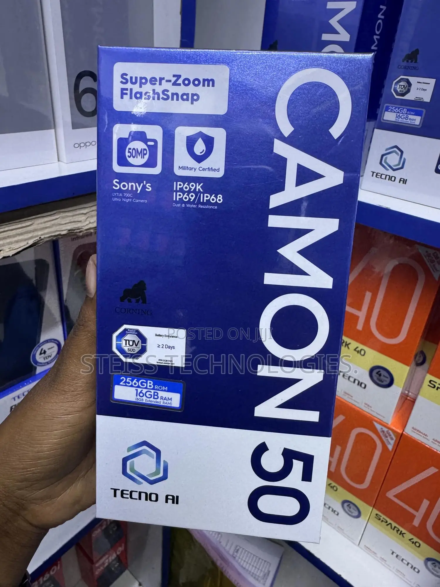 New Tecno Camon 50 256 GB Black