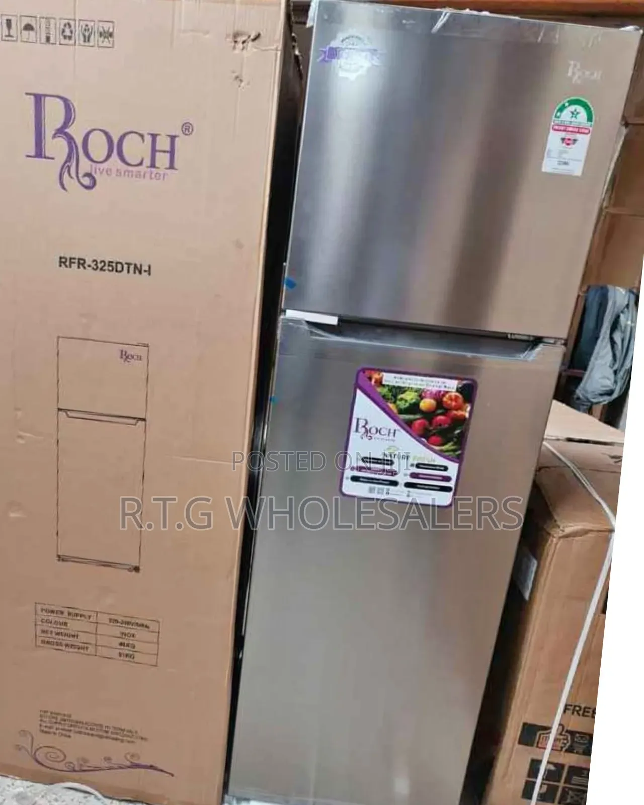 255 L Roch Double Door Refrigerator Rfr‐325‐Dt‐I – No Frost