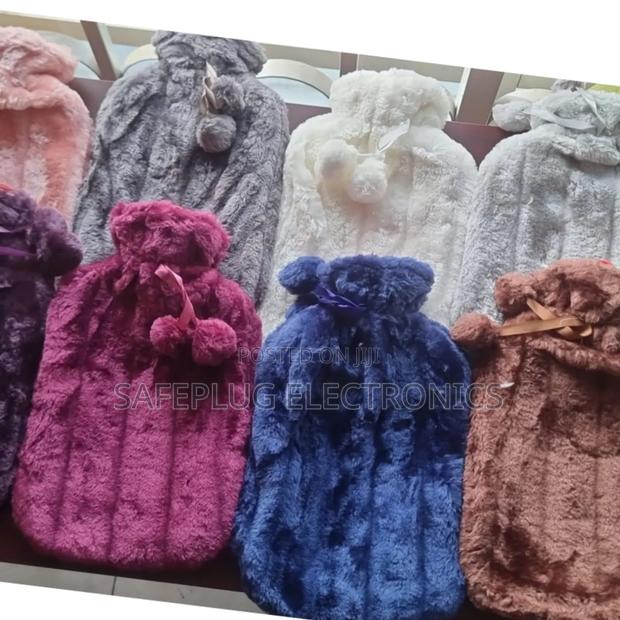 Hot Water Bottle With Fluffy Cover - main view