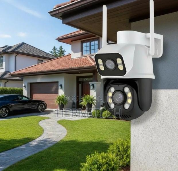 Simple White Dual Lens 4g Wifi Enabled CCTV Camera - main view