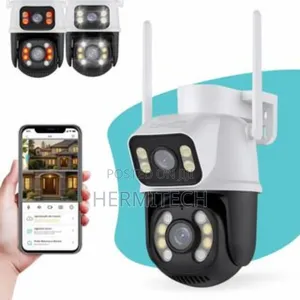 Simple White Dual Lens 4g Wifi Enabled CCTV Camera
