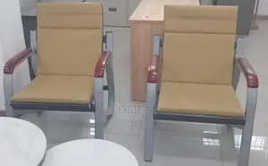 Office Sofa; High-Back 5-Seater Brown Office Lounge Couch