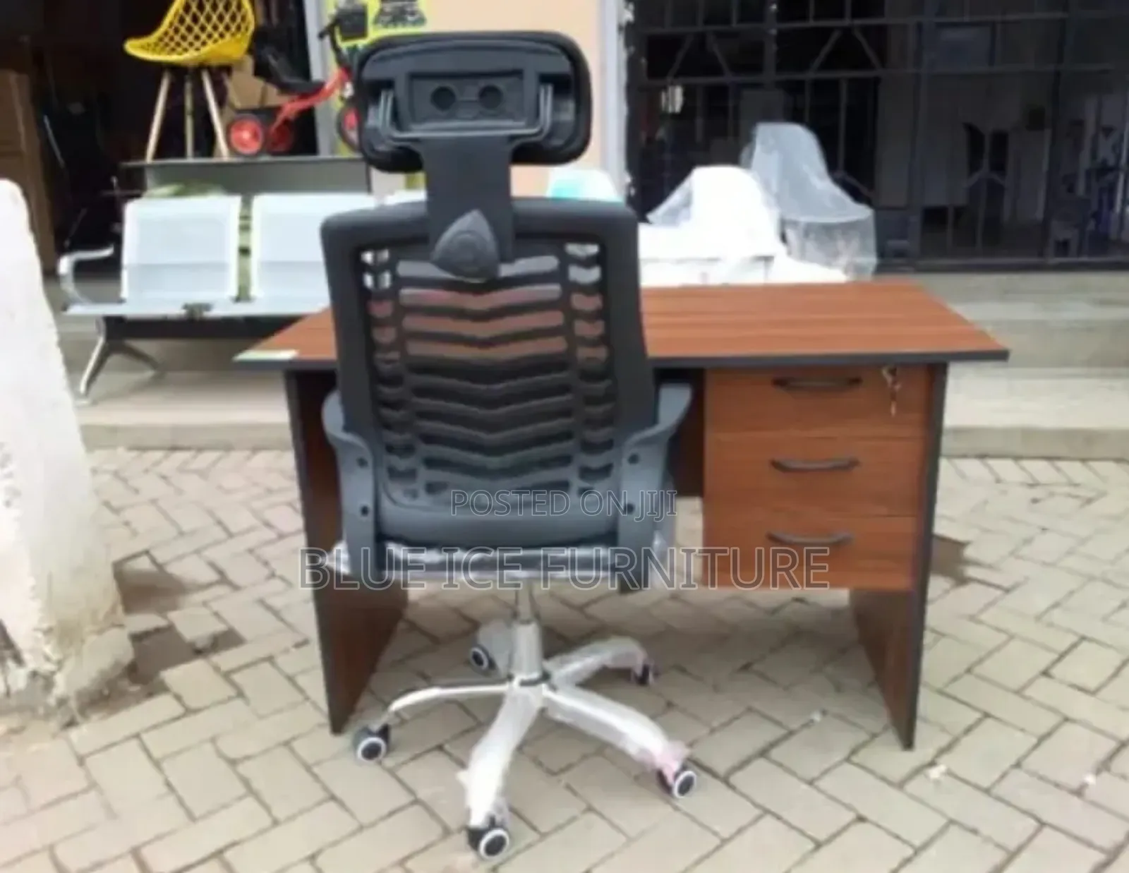Office Desk With Drawers And Headrest Chair