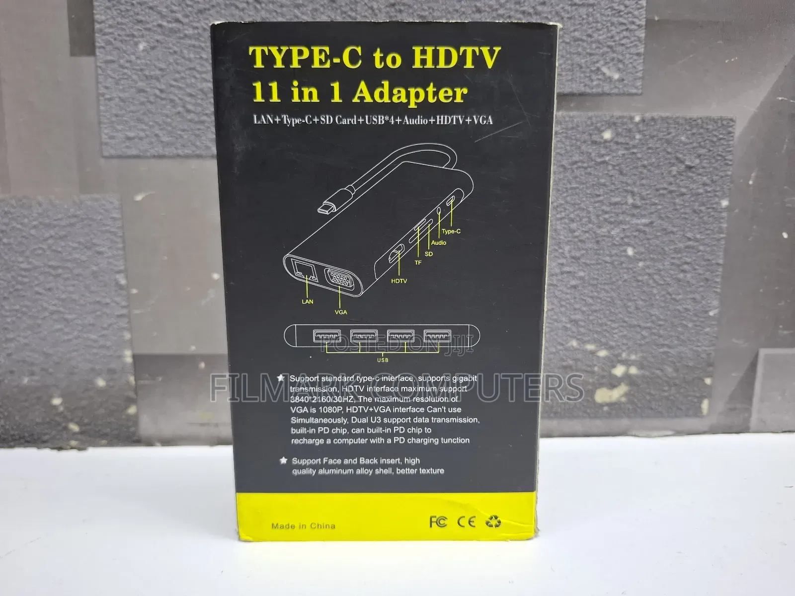 Type-c To Hdtv 11 In1 Lan+Type-c+Sd Card+Usb*4+Audio+Hdtv+Vga Adapter