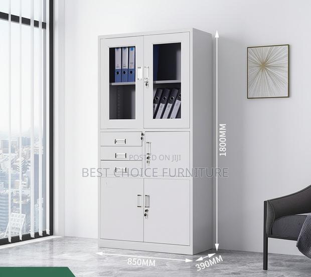 Office Cabinet : White Metallic Office Cabinet With Built-in Safe - thumbnail 6